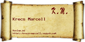 Krecs Marcell névjegykártya